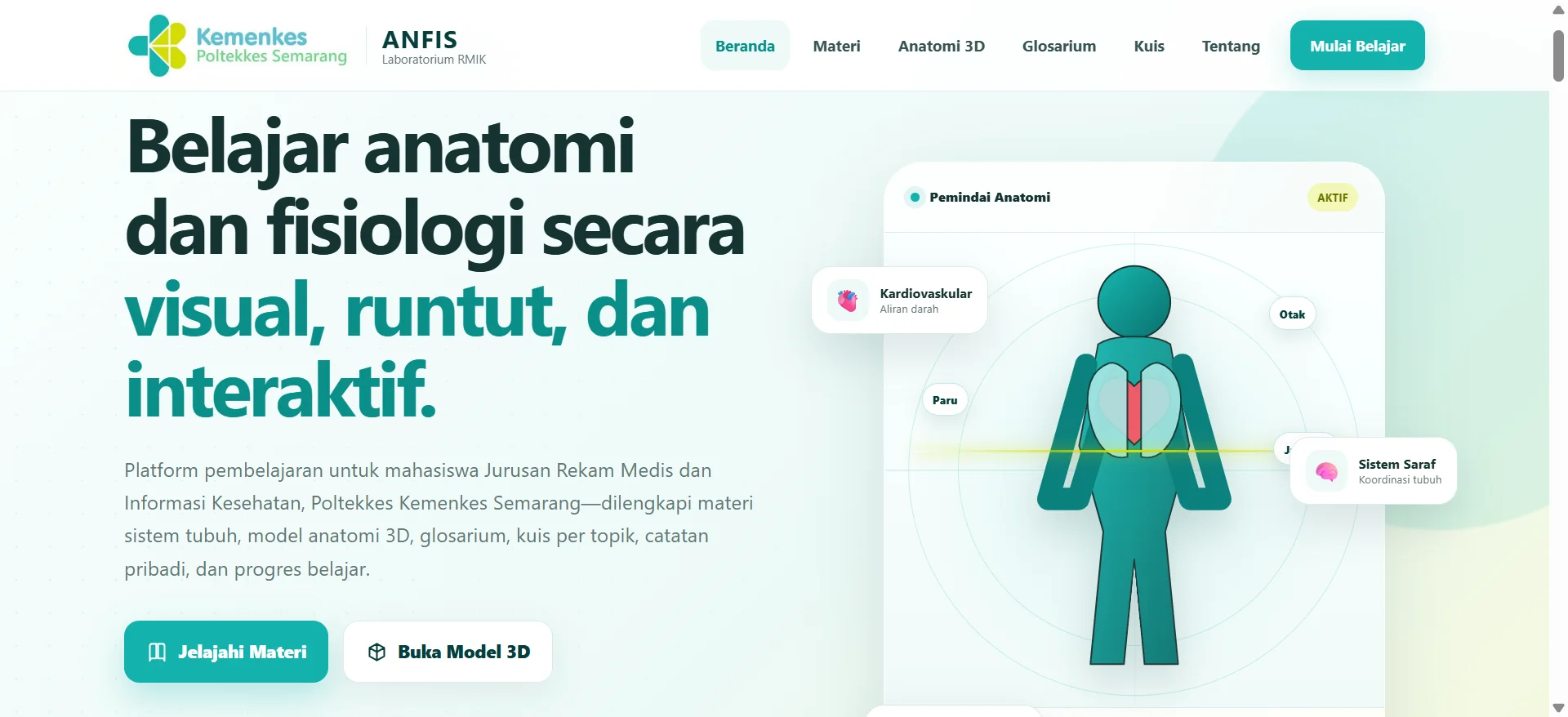 Pratinjau platform pembelajaran ANFIS